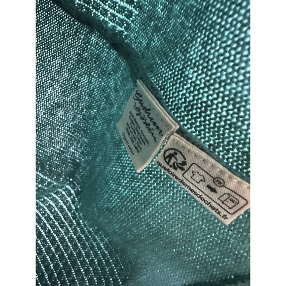 Gudrun Sjödén Sweater Dress Medium Teal Green Knit Tunic Knee Length Cotton Wool - Picture 6 of 10